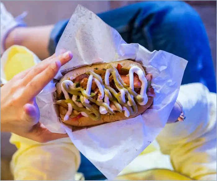 A sandwich on food wrapping paper