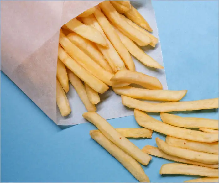 Potato chips on food wrapping paper