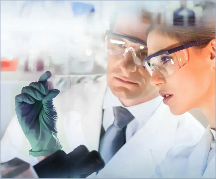 Two researchers on a laboratory